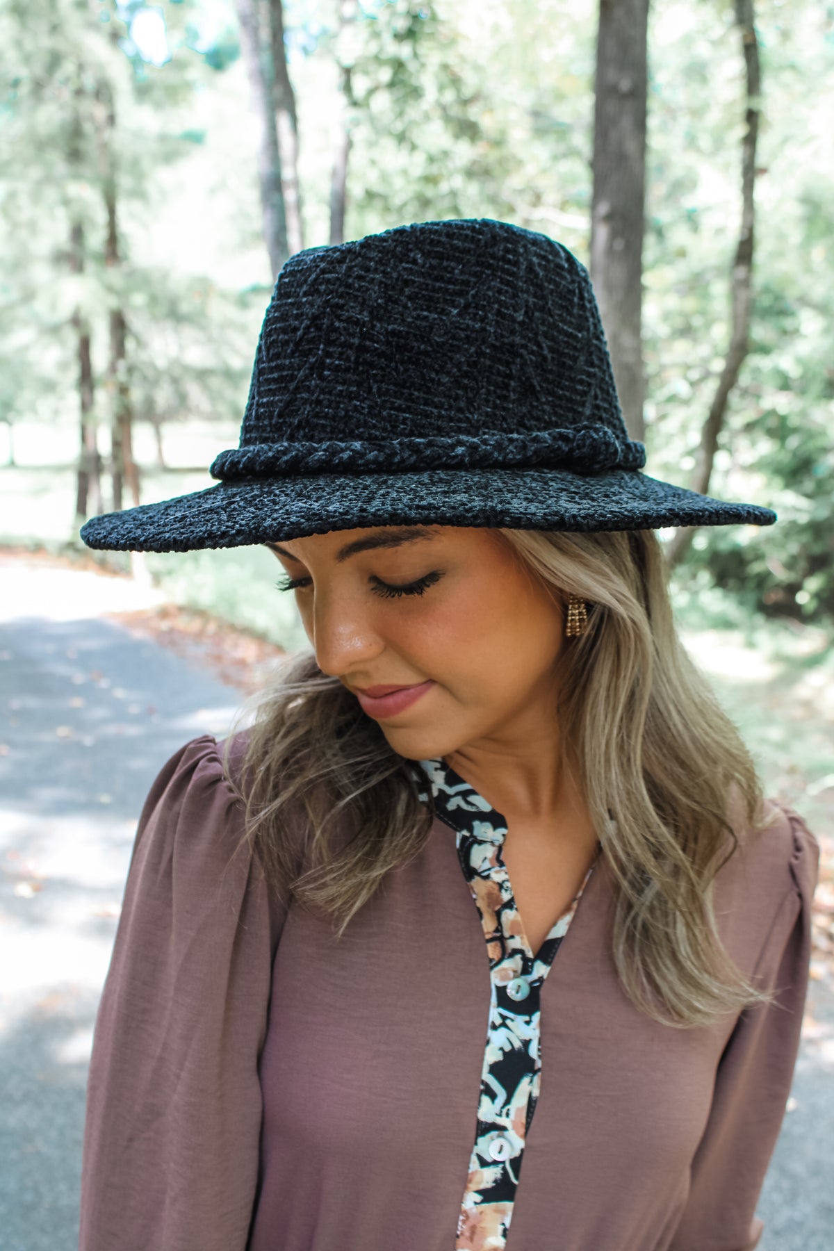 Cider Season Chenille Fedora • Black