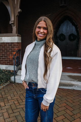 Stylish Suede Bomber Jacket • Beige