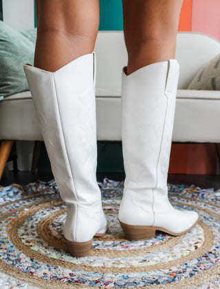 Sahara Tall Western Boot • White
