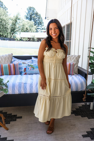 Endless Sunshine Strapless Midi • Butter Yellow