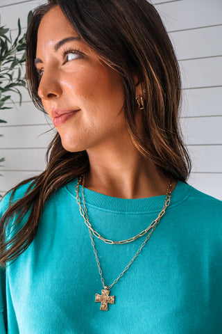 Greatest Blessing Cross Necklace • Gold