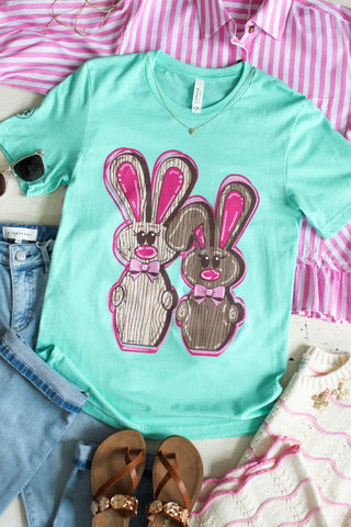 Bunnies & Bows Graphic Tee • Mint
