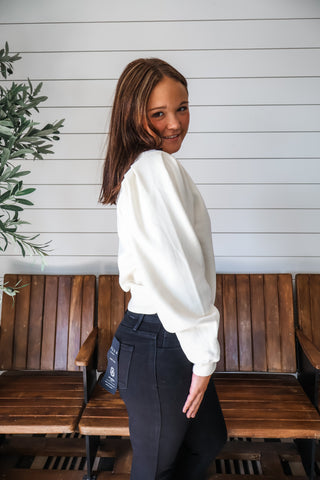 Katie Puff Sleeve Pullover • Cream