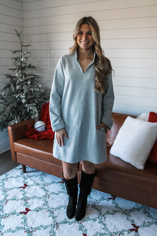 Merry Minimalist Pocket Dress • Heather Grey