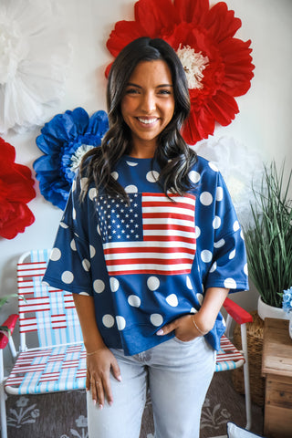 Let Freedom Ring • Navy/ White Dot