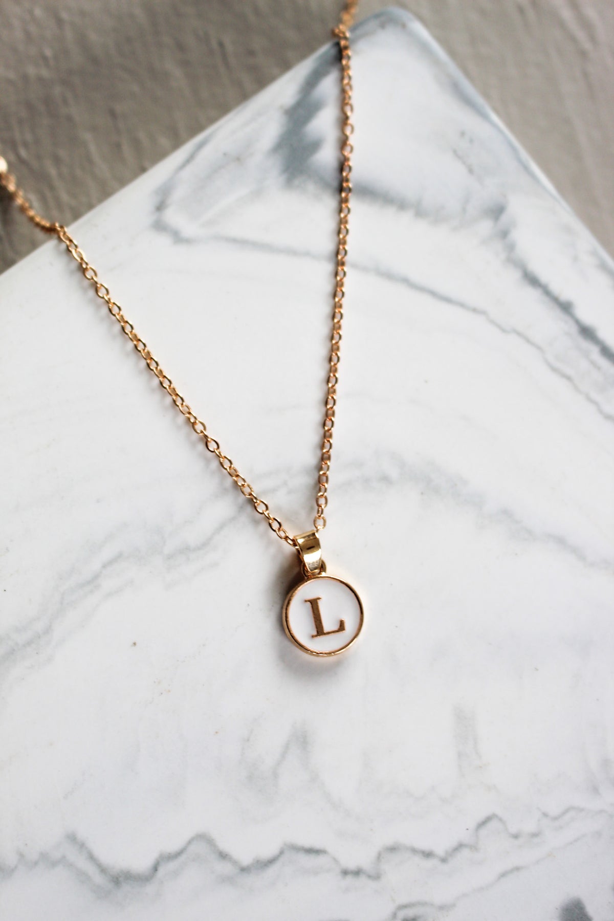 Forever Yours Initial Necklace • L