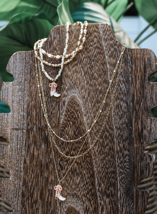 Howdy Darling Layered Necklace • Pink