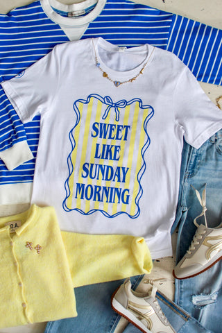 Sweet Like Sunday Morning Graphic Tee • White