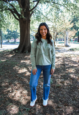 Stargazer Patchwork Top • Dusty Sage - FINAL SALE