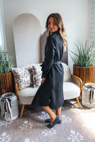 Fall Frenzy 12 • Black Quilted Shirtdress - FINAL SALE