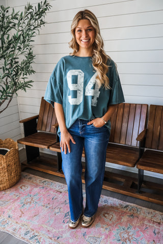 Hot Shot Oversized Tee • Teal