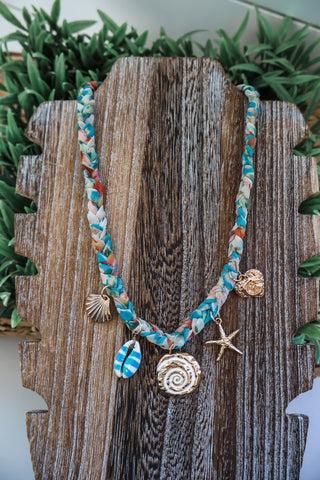 Coastal Paradise Charm Necklace • Teal Mix