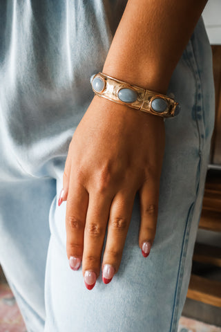Tidal Moon Bangle Bracelet • Blue