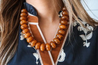 Beaded Bliss Statement Necklace • Amber