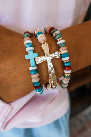Tides Of Change Cross Bracelet • Multi