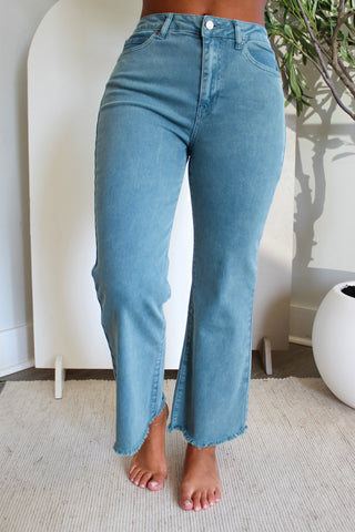 Thea Wide Leg Jean • Teal