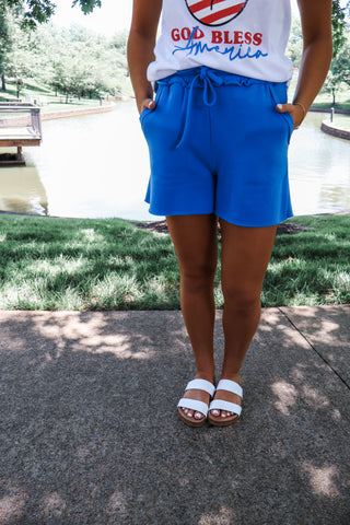 Summer Sale 4 • Blue Knit Shorts - FINAL SALE