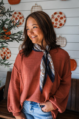 Pretty Petals Silk Scarf • Midnight Navy