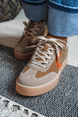 Next Level Low Top Sneakers • Camel/Orange