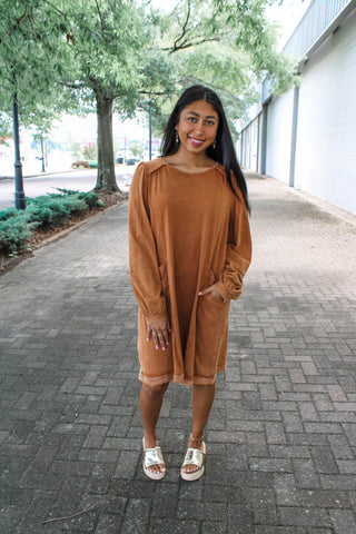 Let’s Look Ahead • camel dress - FINAL SALE