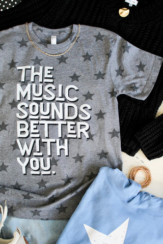 Music Sounds Better With You Graphic Tee • Charcoal