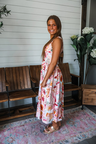 Vacay Ready Printed Midi • Blush