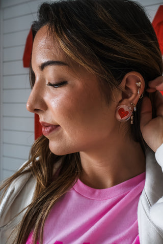 So In Love Lucite Earrings • Red