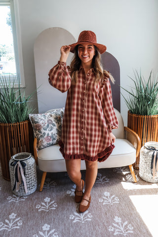 Fall Frenzy 4 • Plaid Ruffle Shirtdress - FINAL SALE