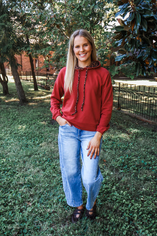 Fiercely Fun Pullover Hoodie • Brick Red