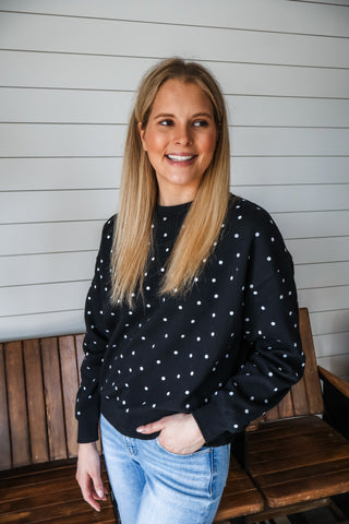Parker Dotted Pullover • Black