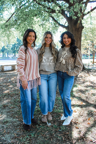 New Horizons Tassel Sweater • Canyon Clay