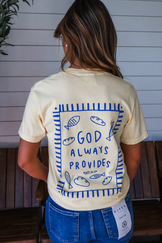 God Always Provides Graphic Tee • Lemon