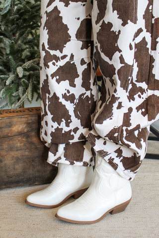 Darby Cow Print Barrel Leg