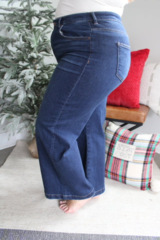 Kendal Wide Leg Jean • Dark Wash - PLUS