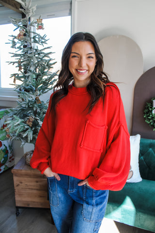 Last Christmas Pocket Sweater • Red