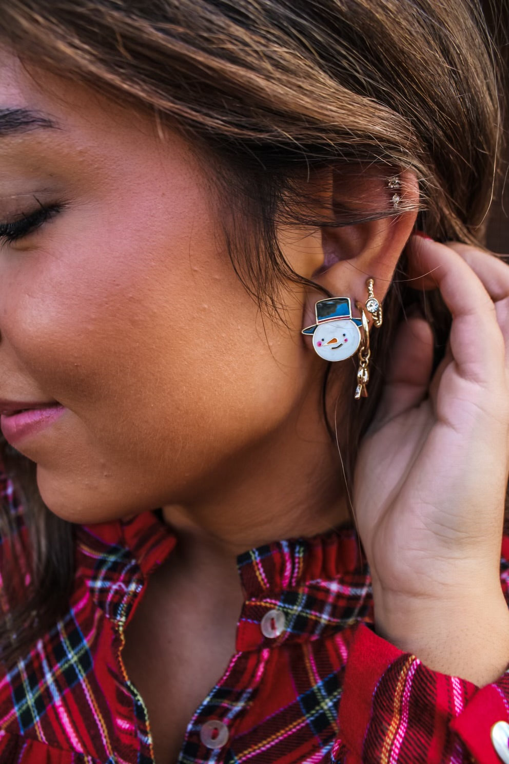 Frosty The Snowman Enamel Earrings