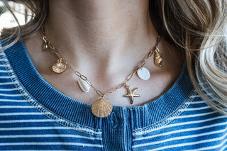 Beachside Beauty Charm Necklace • Gold