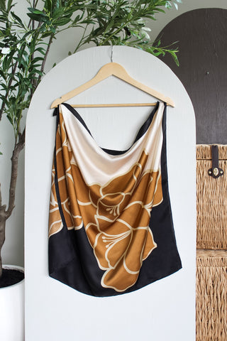 Elevated Elegance Floral Scarf • Black Multi