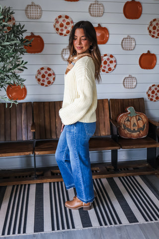 Timeless Twist Ribbed Sweater • Yellow