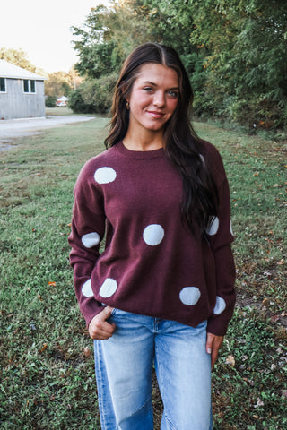 Style Playbook Polka Dot Sweater • Espresso