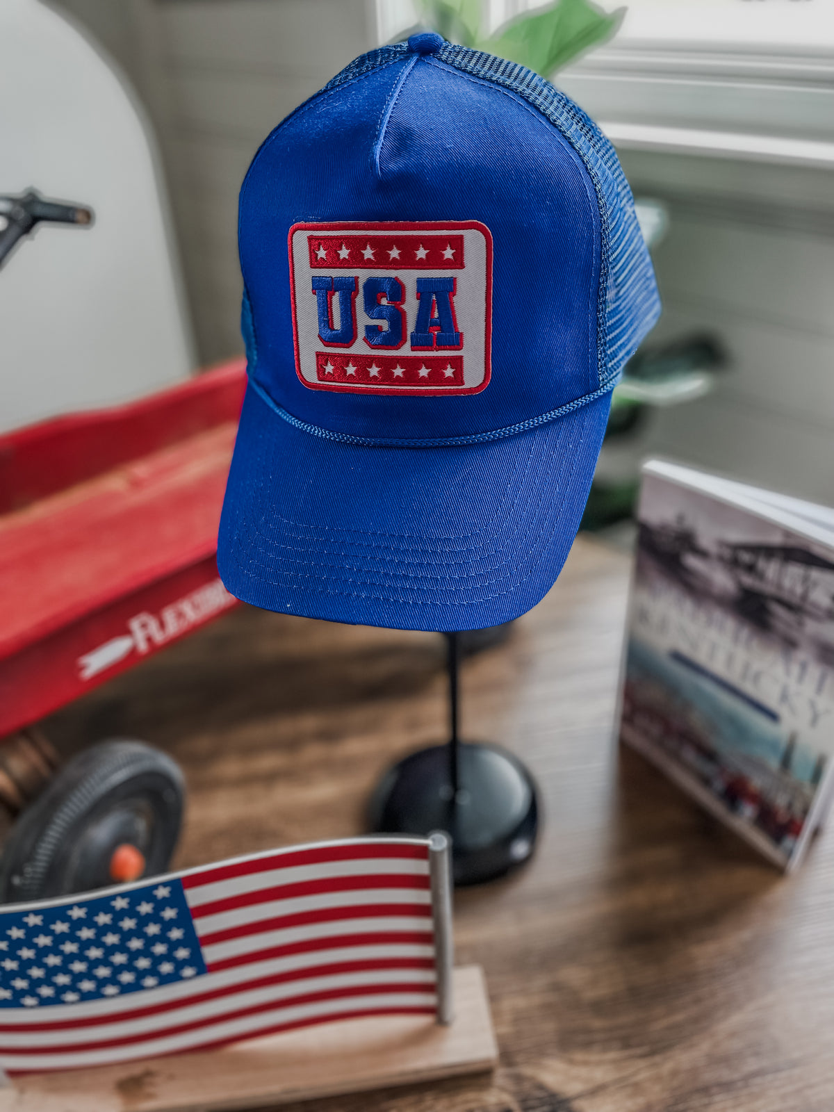 Born In The USA Trucker Hat • Blue
