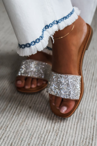 Adria Rhinestone Slide • Silver