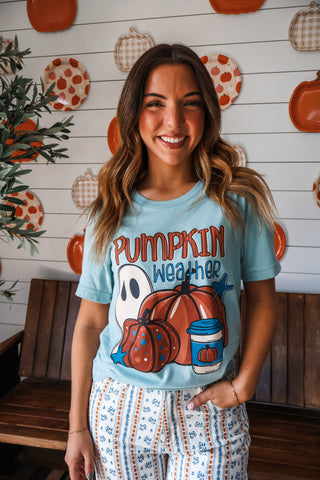 Pumpkin Weather Graphic Tee • Sage