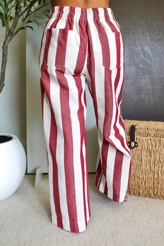 Cabo Striped Pants • Cream/Red