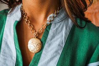 Beth Ann• gold circle pendant necklace