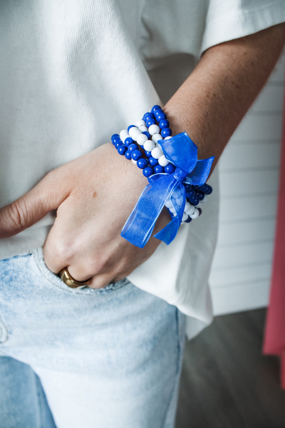 Kentucky Blue Beaded Bracelet