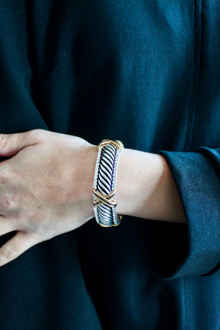Timeless Twist Bangle Bracelet • Metal Mix