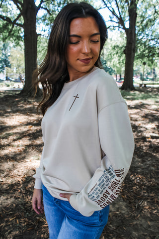 Set Your Mind On Things Above Scuba Graphic Sweatshirt • Oatmeal