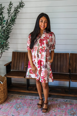 Blooming Days Pocket Dress • Cream Floral