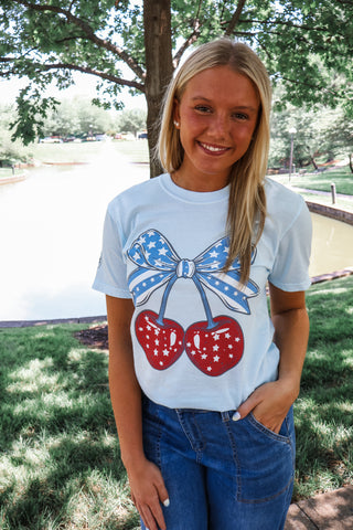 Summer Sale 5 • Cherry Bow Graphic Tee - FINAL SALE